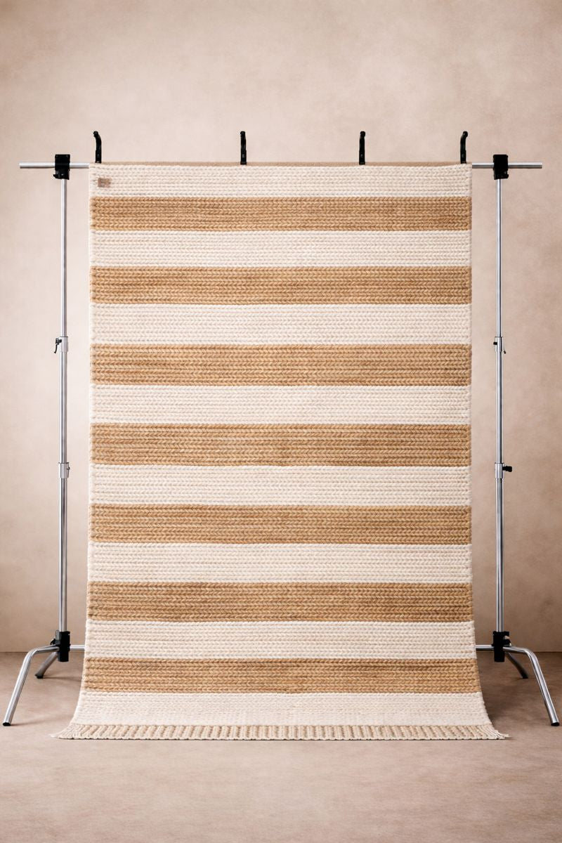 Sand & Snow Striped Rug